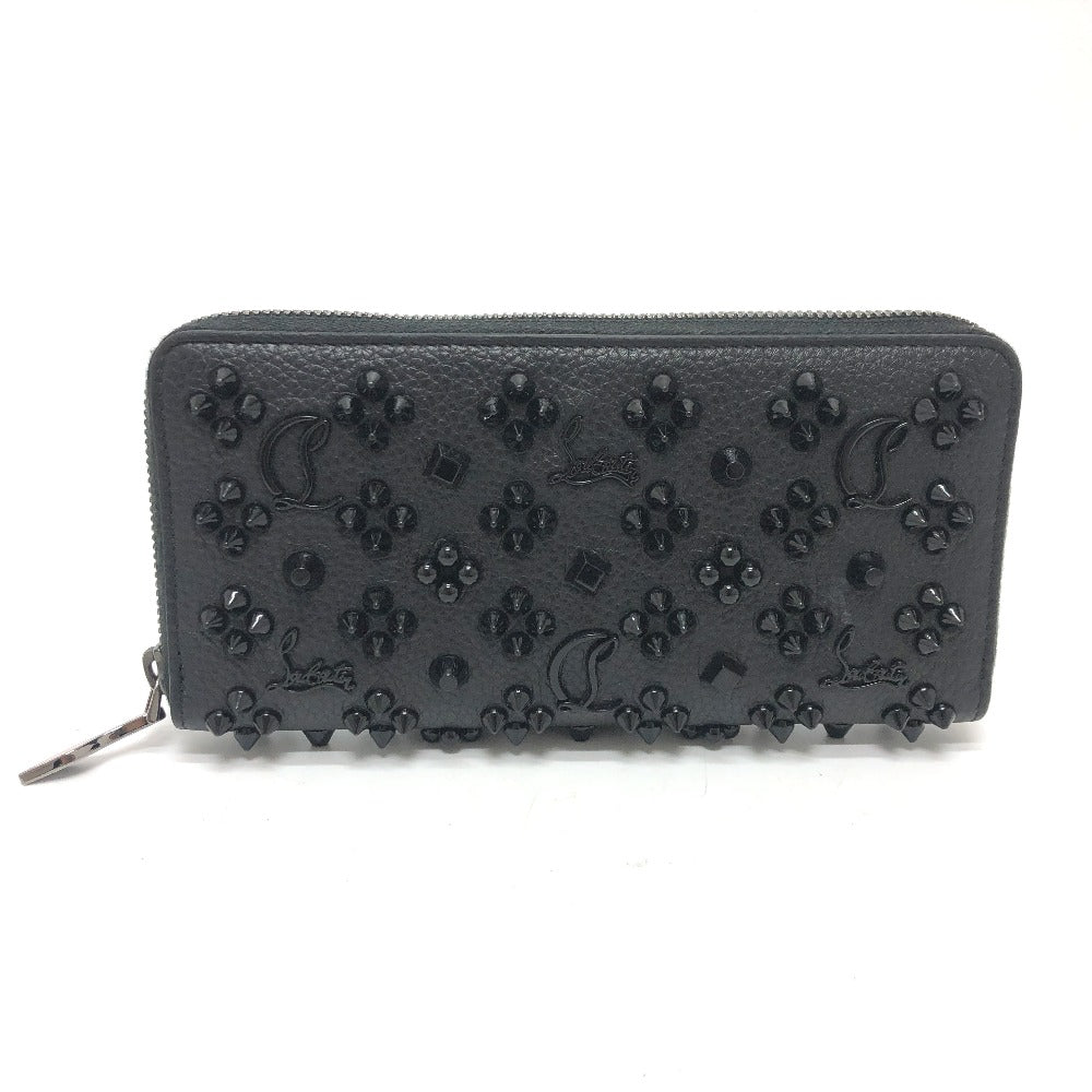Christian Louboutin Long Wallet Purse 3175224 leather black Studs Panettone mens Used Authentic