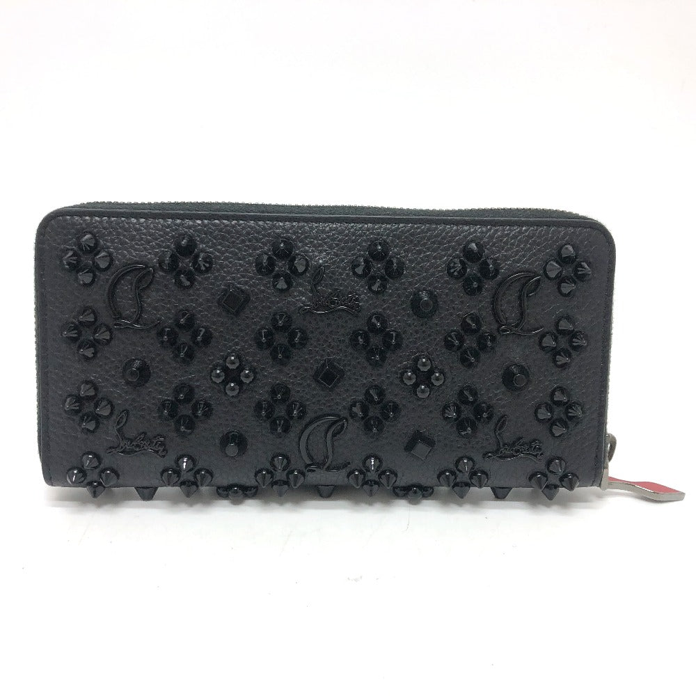 Christian Louboutin Long Wallet Purse 3175224 leather black Studs Panettone mens Used Authentic