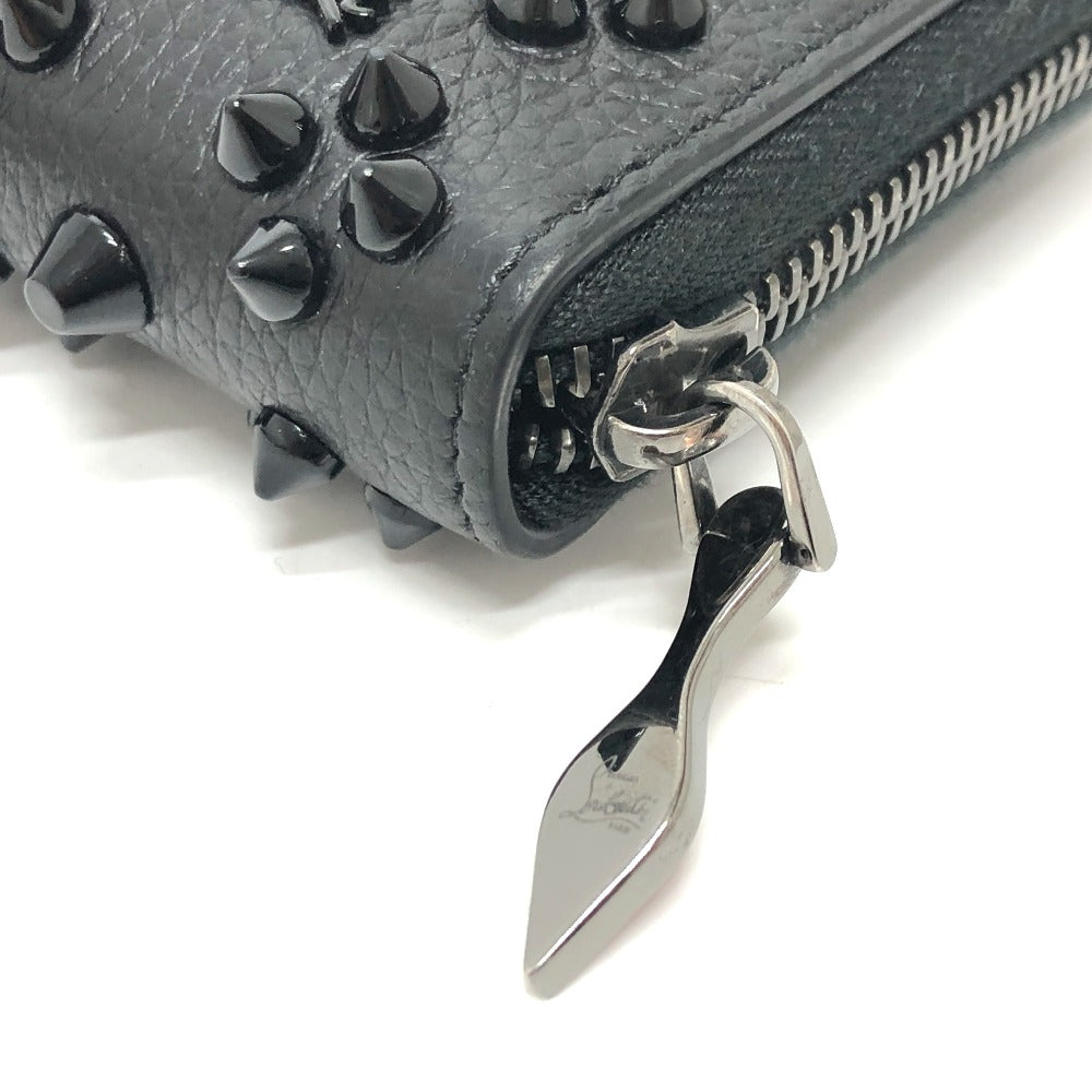 Christian Louboutin Long Wallet Purse 3175224 leather black Studs Panettone mens Used Authentic