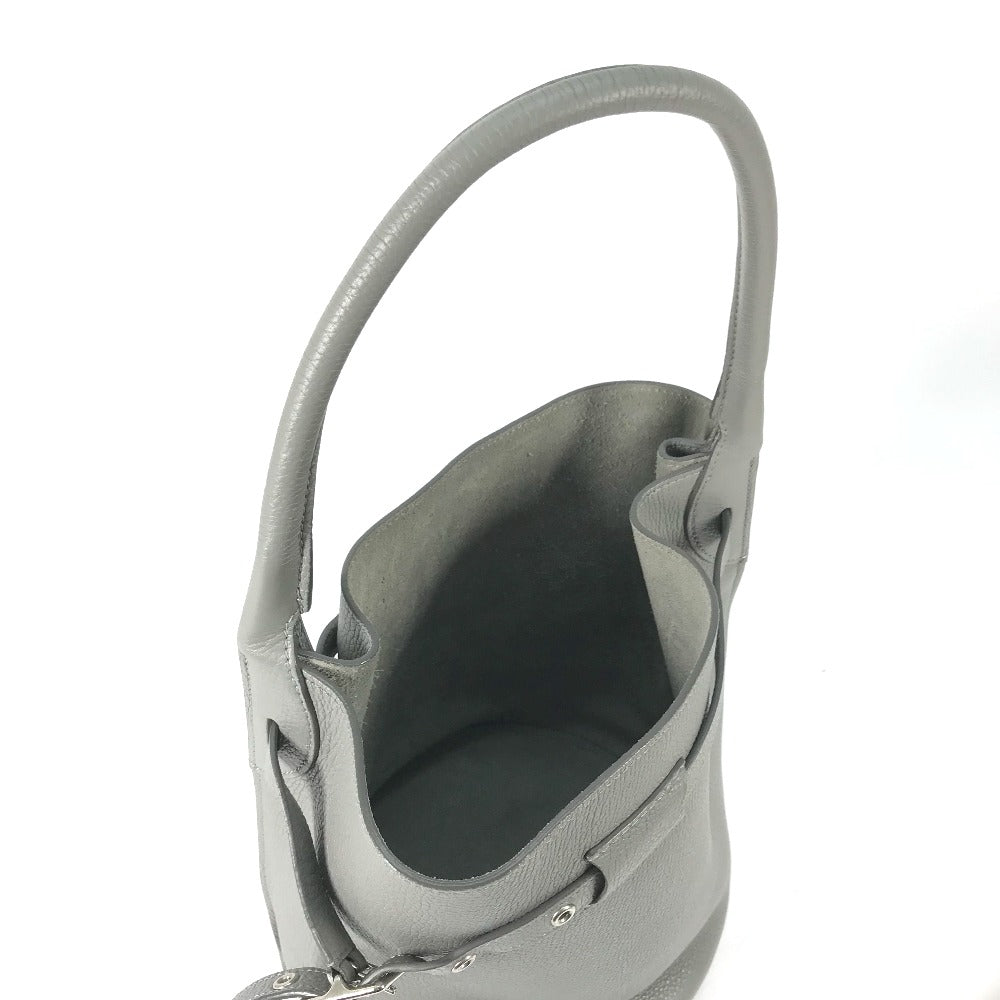 CELINE Handbag 187243 leather gray Shoulder bag with pouch Big bag Bucket Women Used Authentic