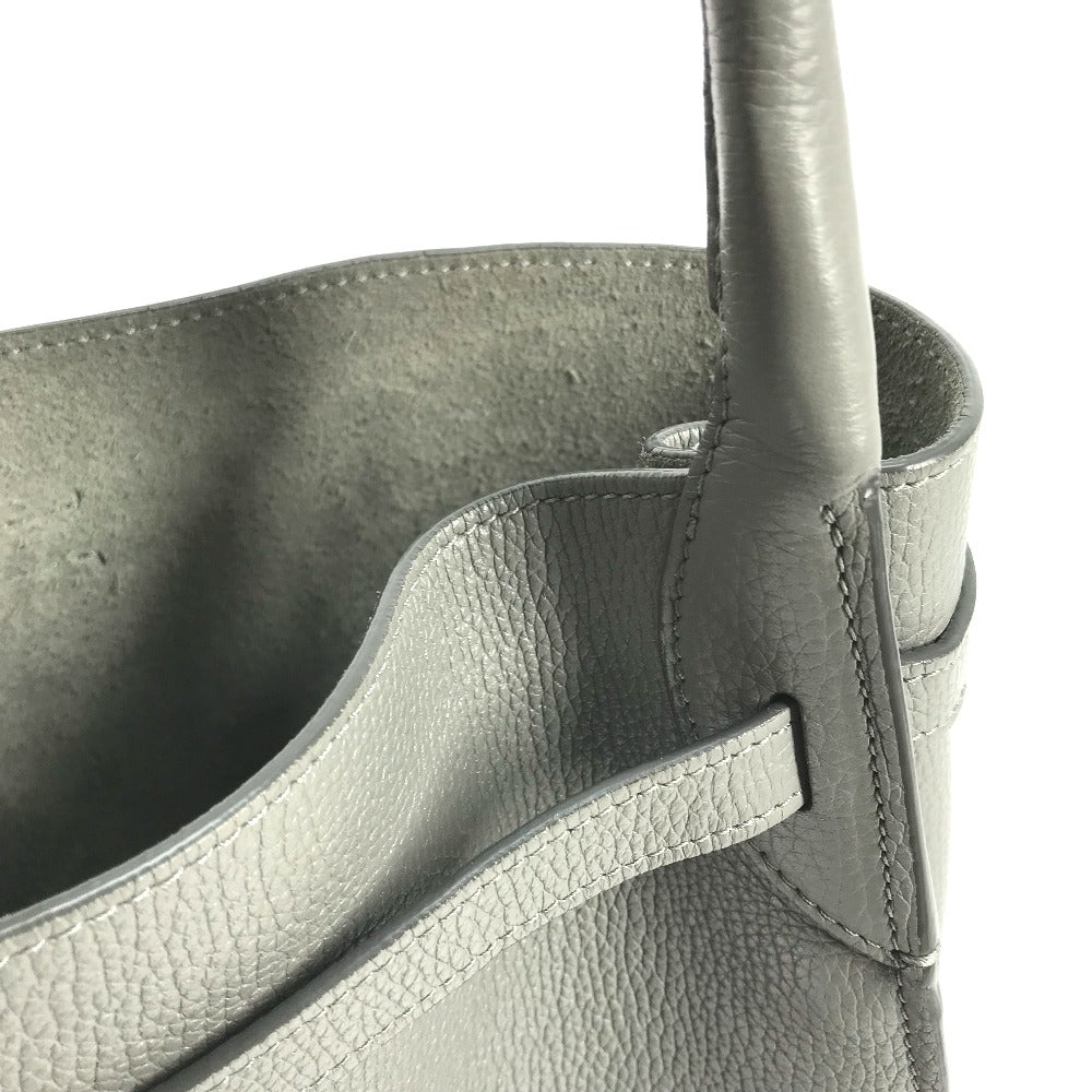 CELINE Handbag 187243 leather gray Shoulder bag with pouch Big bag Bucket Women Used Authentic