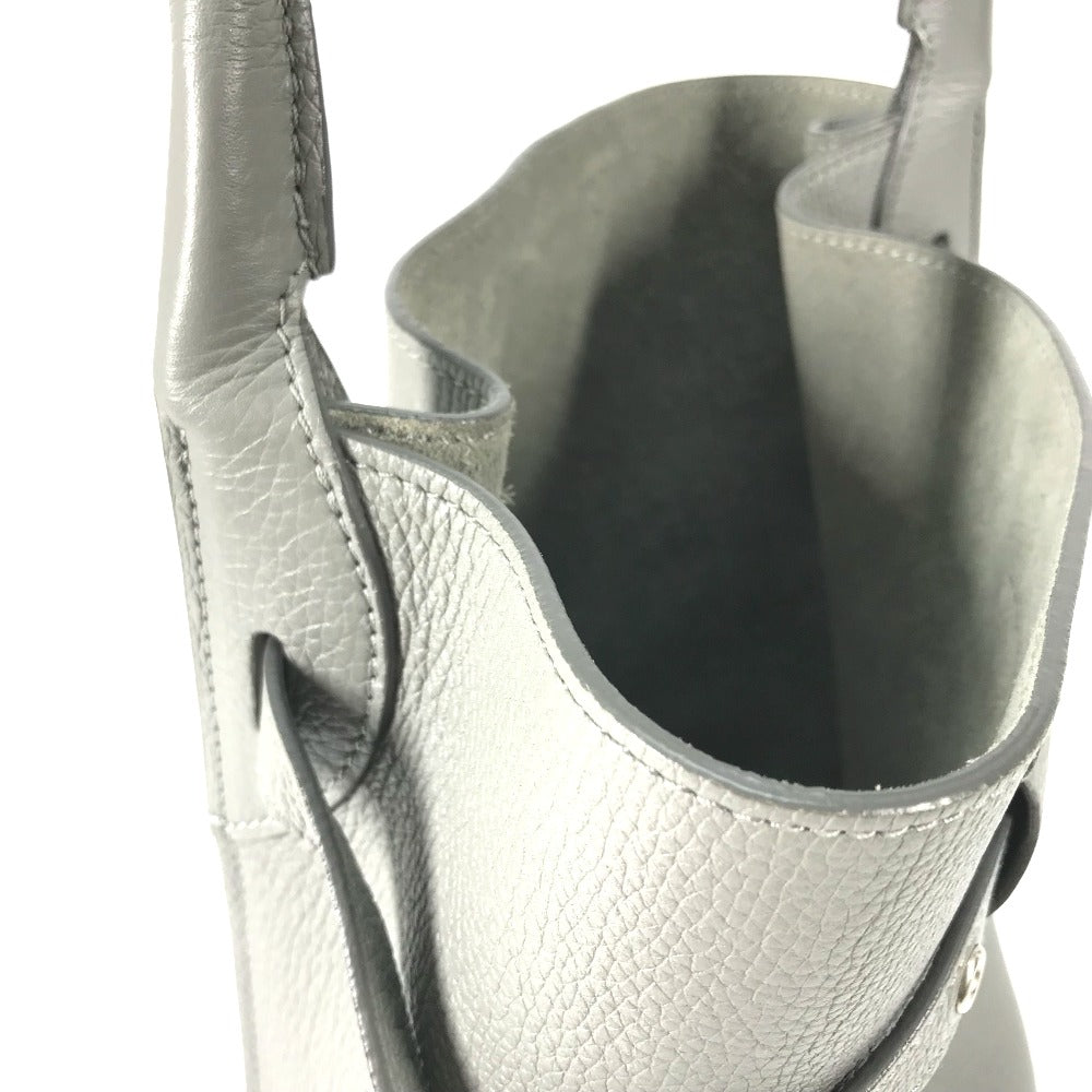 CELINE Handbag 187243 leather gray Shoulder bag with pouch Big bag Bucket Women Used Authentic