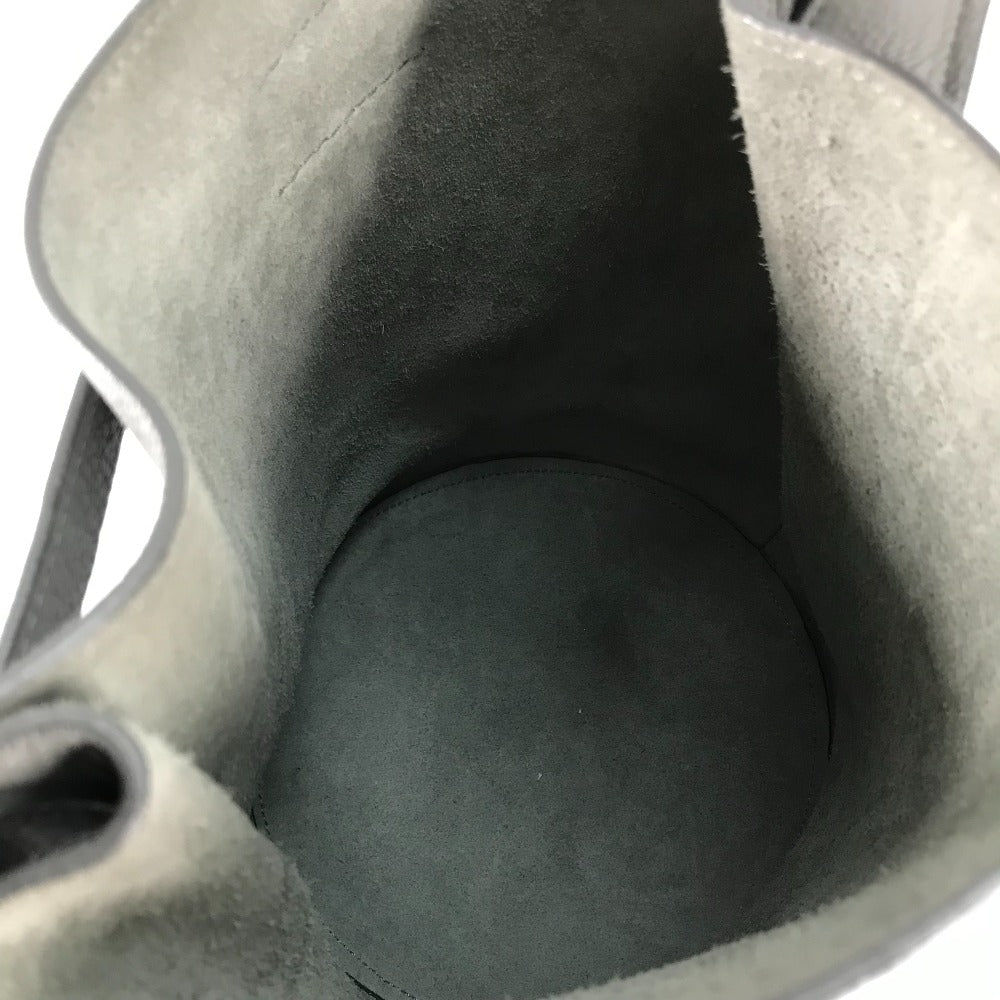 CELINE Handbag 187243 leather gray Shoulder bag with pouch Big bag Bucket Women Used Authentic
