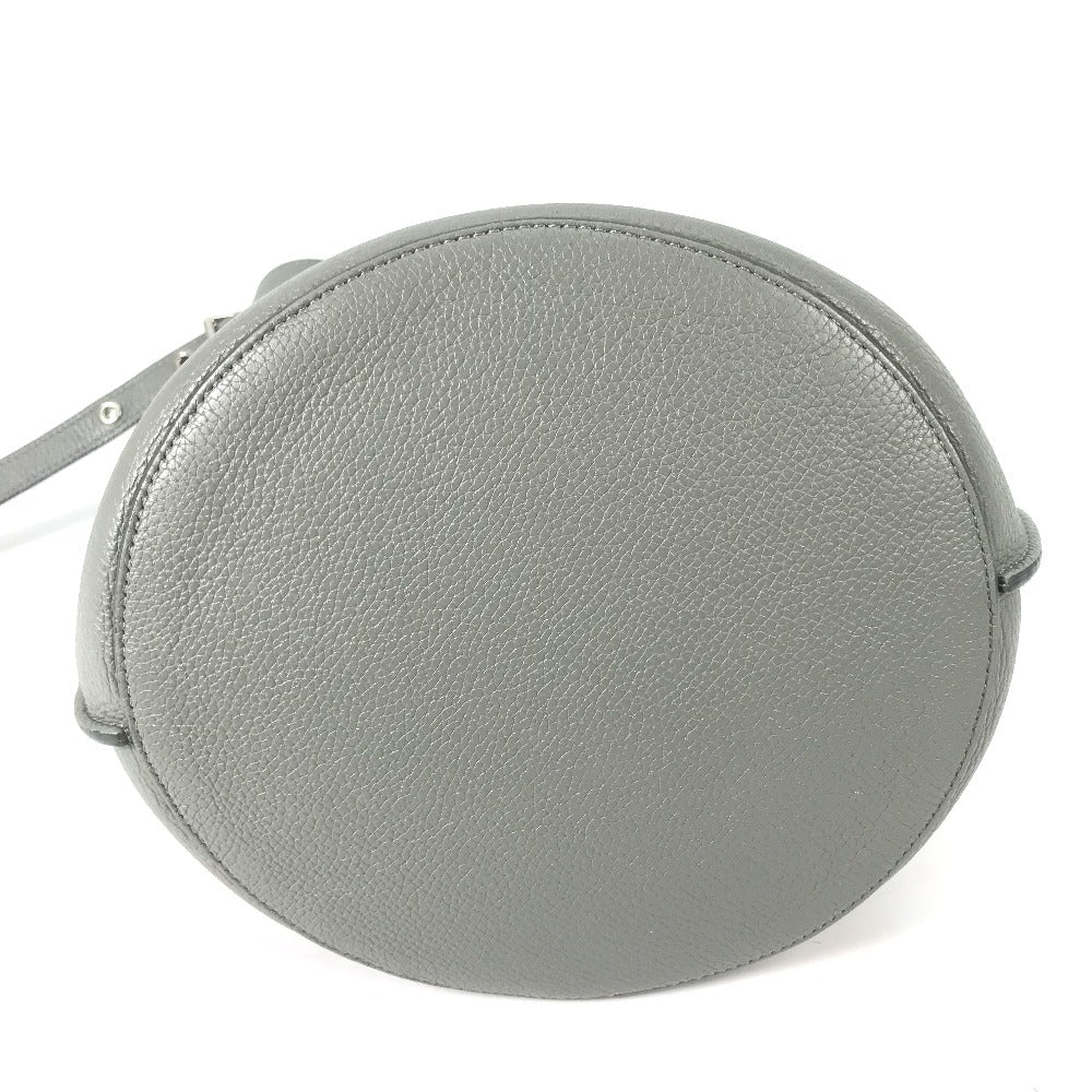 CELINE Handbag 187243 leather gray Shoulder bag with pouch Big bag Bucket Women Used Authentic