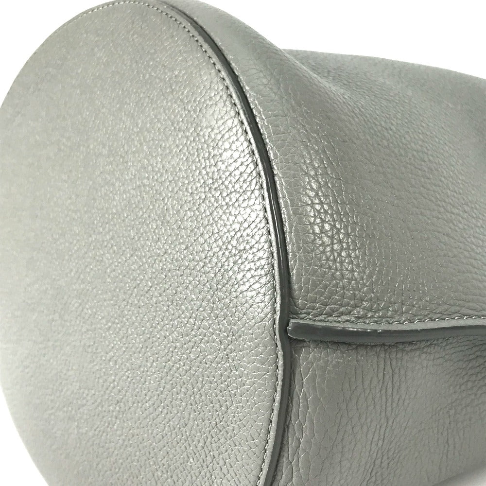 CELINE Handbag 187243 leather gray Shoulder bag with pouch Big bag Bucket Women Used Authentic