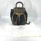 PRADA Backpack 1BZ038 Nylon / leather black Triangle logo plate check mens Used Authentic