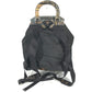 PRADA Backpack 1BZ038 Nylon / leather black Triangle logo plate check mens Used Authentic
