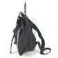 PRADA Backpack 1BZ038 Nylon / leather black Triangle logo plate check mens Used Authentic
