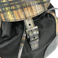 PRADA Backpack 1BZ038 Nylon / leather black Triangle logo plate check mens Used Authentic