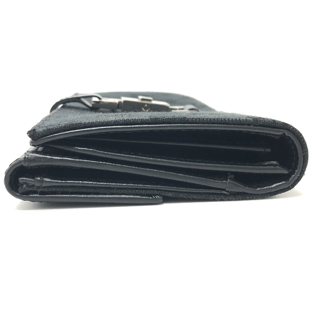 GUCCI Folded wallet 035.2184 GG canvas black GG Jackie Women Used Authentic