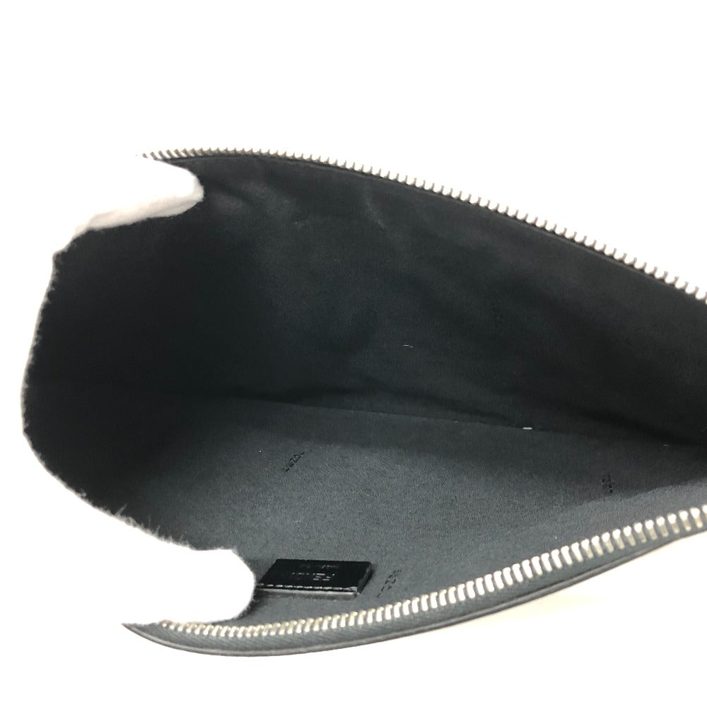 FENDI Clutch bag 7N0078  leather black LOVE mens Used Authentic