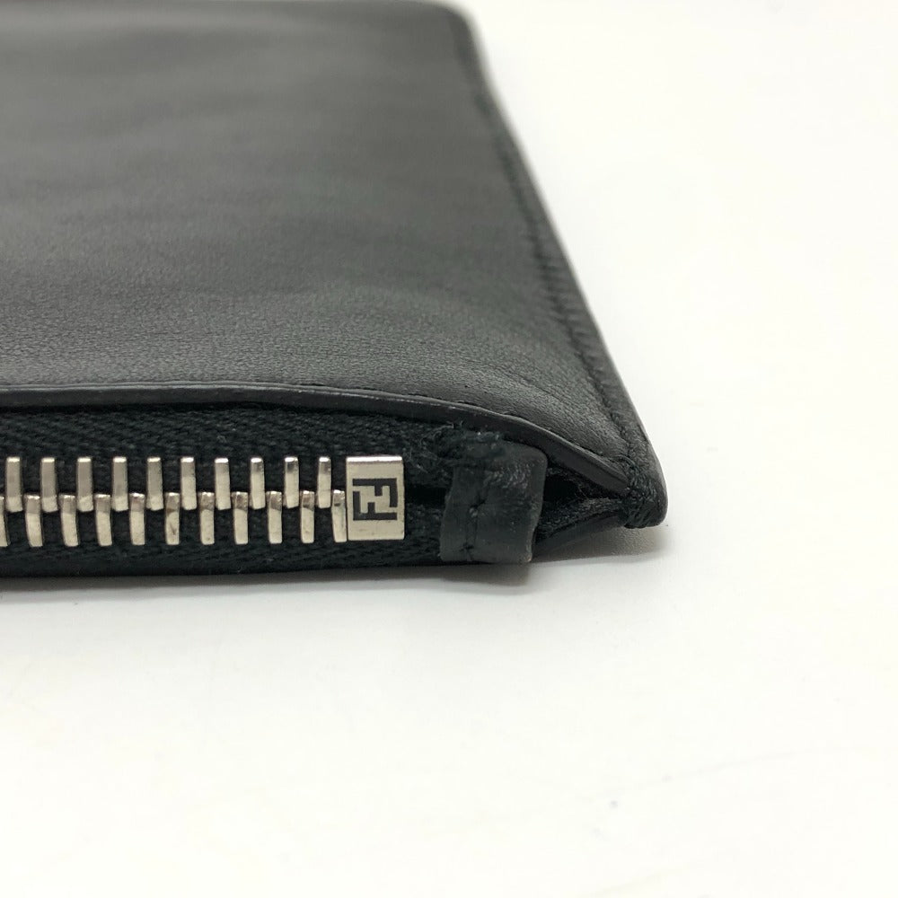 FENDI Clutch bag 7N0078  leather black LOVE mens Used Authentic