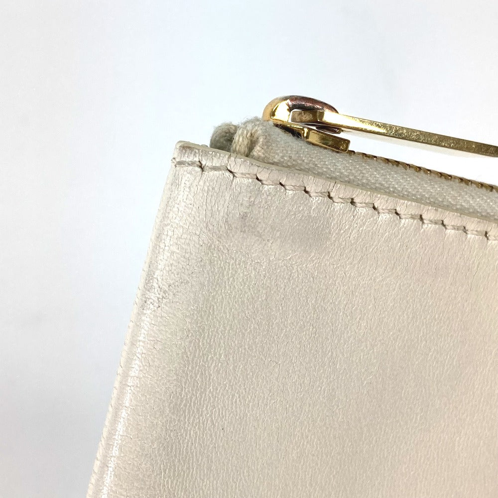 CELINE Clutch bag leather White x yellow By color Women Used Authentic