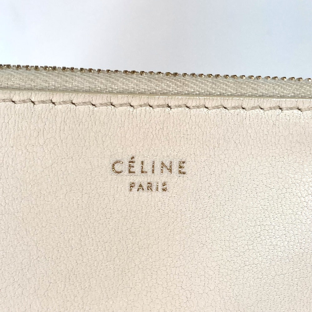CELINE Clutch bag leather White x yellow By color Women Used Authentic