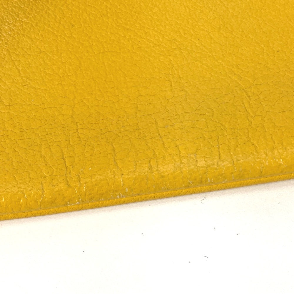 CELINE Clutch bag leather White x yellow By color Women Used Authentic
