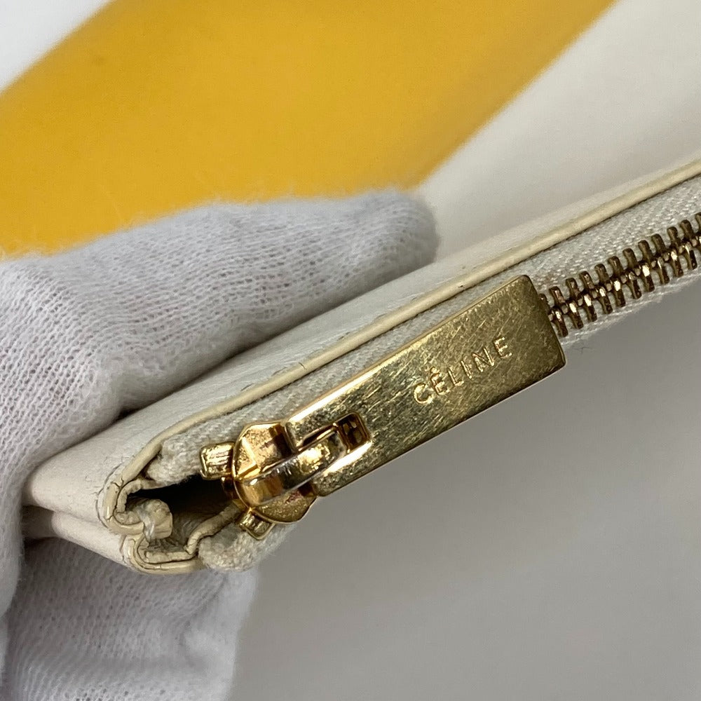 CELINE Clutch bag leather White x yellow By color Women Used Authentic