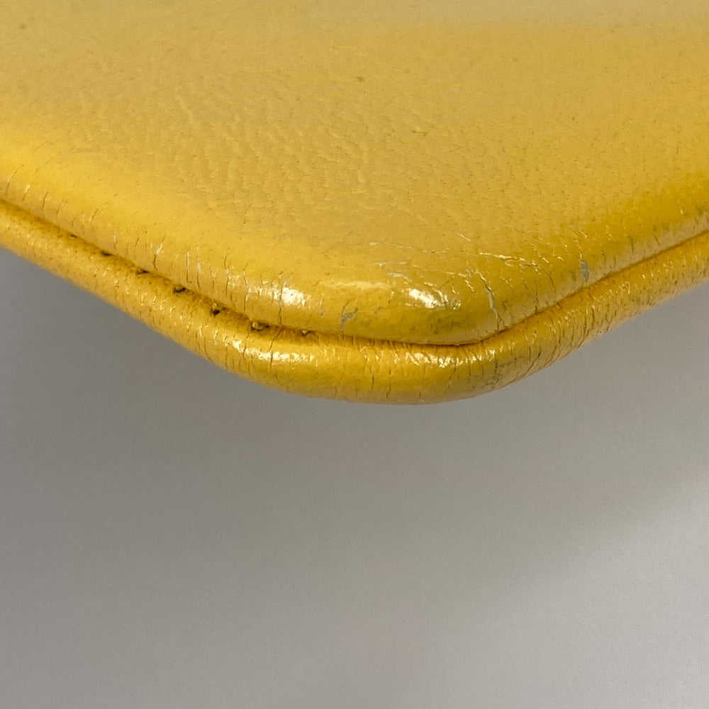 CELINE Clutch bag leather White x yellow By color Women Used Authentic