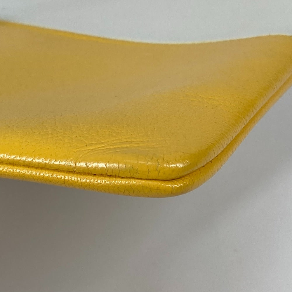 CELINE Clutch bag leather White x yellow By color Women Used Authentic