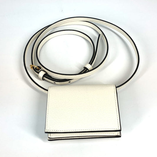 GUCCI Folded wallet 702248 leather white adidas adidas collaboration Horsebit mens Used Authentic