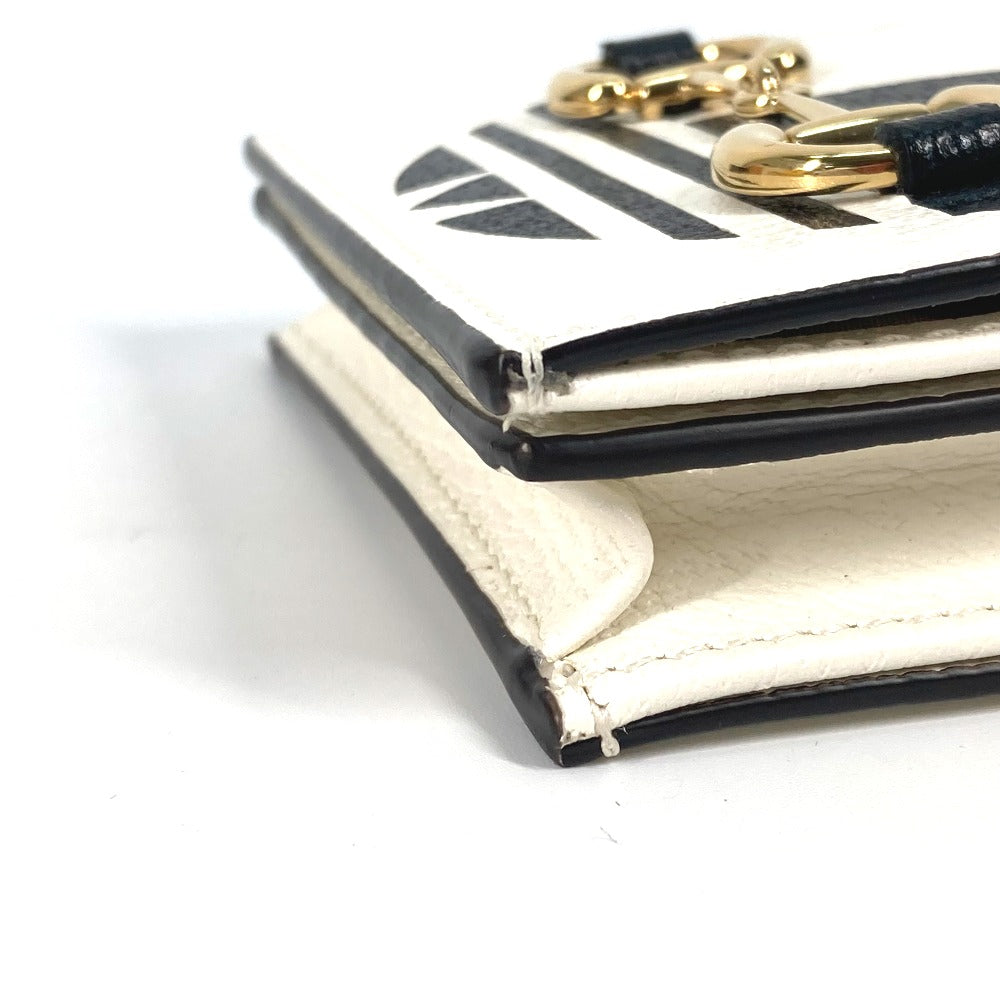 GUCCI Folded wallet 702248 leather white adidas adidas collaboration Horsebit mens Used Authentic