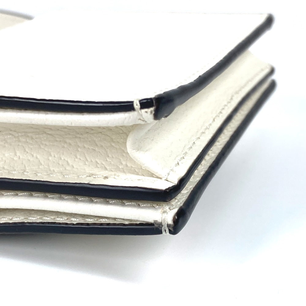 GUCCI Folded wallet 702248 leather white adidas adidas collaboration Horsebit mens Used Authentic