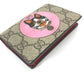 GUCCI Folded wallet 506277 GG Supreme Canvas Beige x pink GG Supreme BOSCO BOSCO applique dog Women Used Authentic