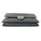 GUCCI Shoulder Bag 510314 leather black Interlocking G Chain wallet Women Used Authentic