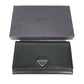 PRADA Long Wallet Purse M608A  Safiano leather black Triangle logo plate Long wallet Women Used Authentic