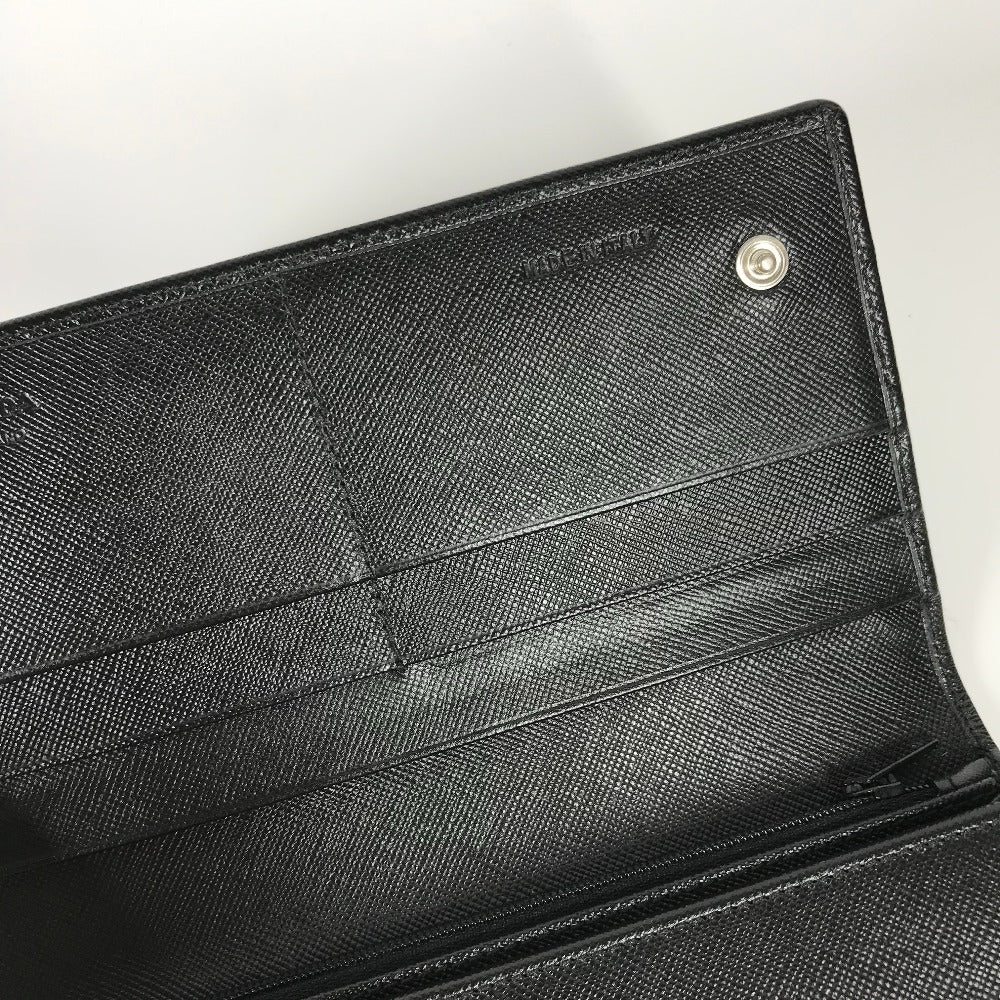 PRADA Long Wallet Purse M608A  Safiano leather black Triangle logo plate Long wallet Women Used Authentic