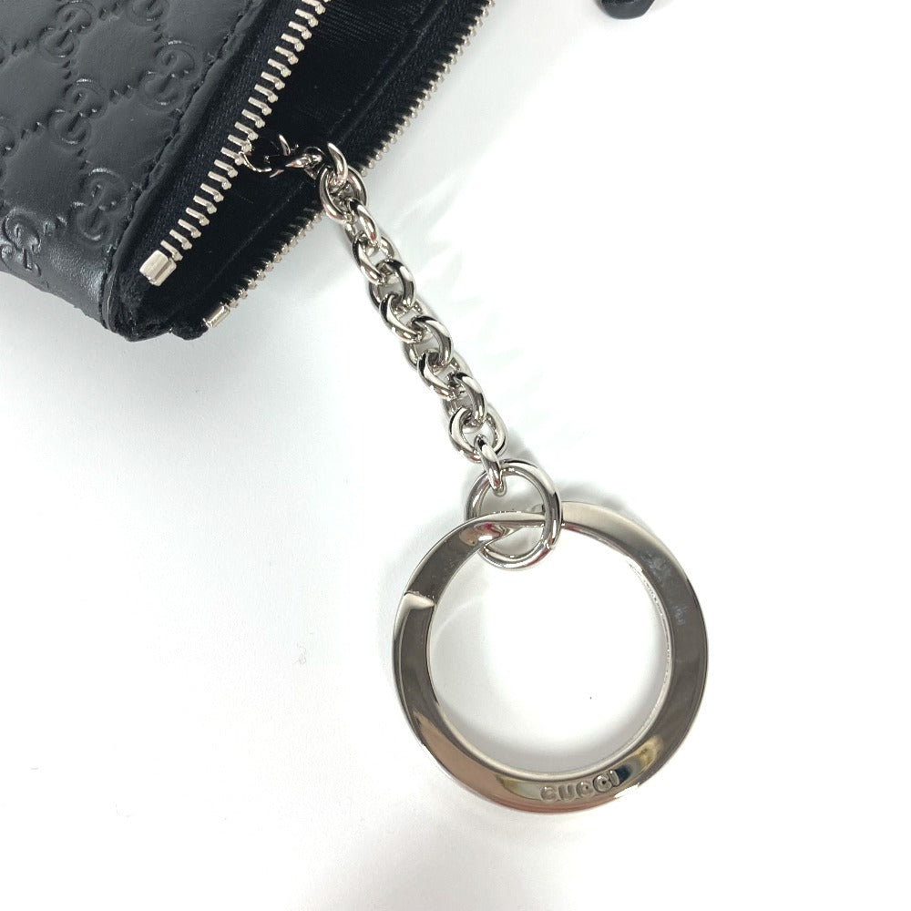 GUCCI Coin case 544476 leather black With key ring Micro Gucci Shima GG mens Used Authentic