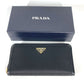 PRADA Long Wallet Purse 1ML506 Leather / nylon black Long wallet Triangle logo plate Women Used Authentic