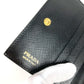 PRADA Folded wallet 1MV204 leather black All-over logo Women Used Authentic
