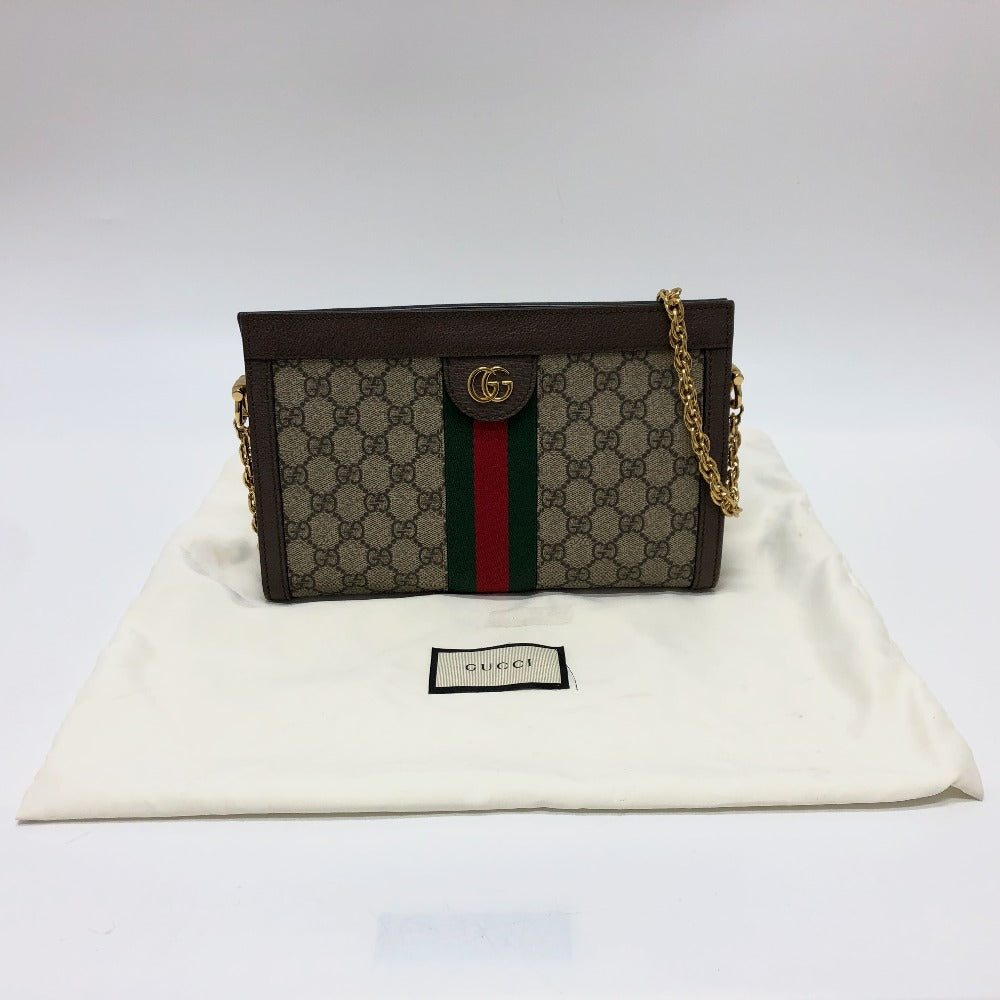GUCCI Shoulder Bag 503877 GG Supreme Canvas Brown Ophidia GG Small Women Used Authentic