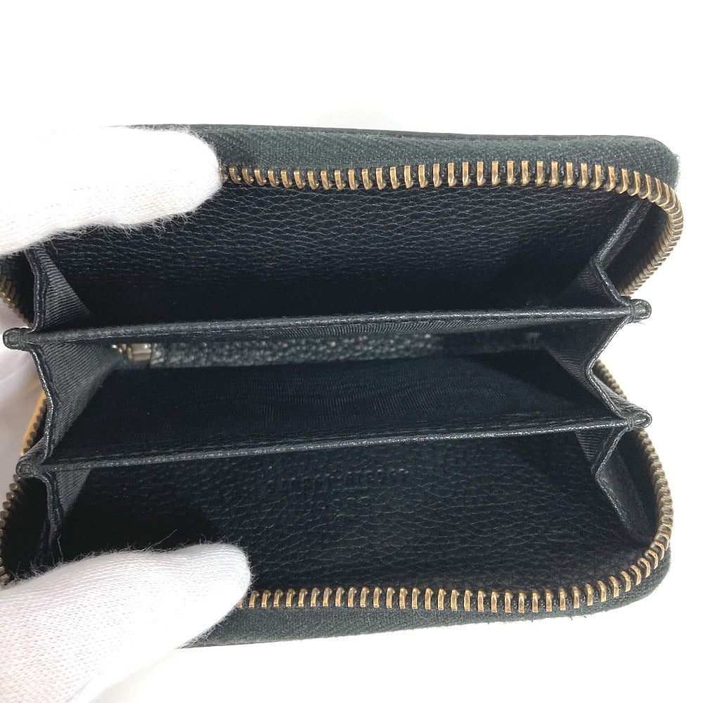 GUCCI Coin case 496319 leather black Coin Pocket Wallet logo Women Used Authentic