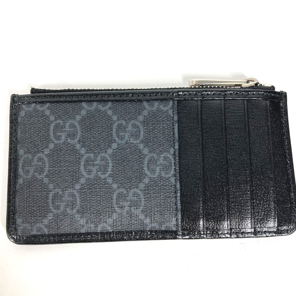 GUCCI Coin case 697717 PVC / Leather black GG Supreme Interlocking G Card Case mens Used Authentic