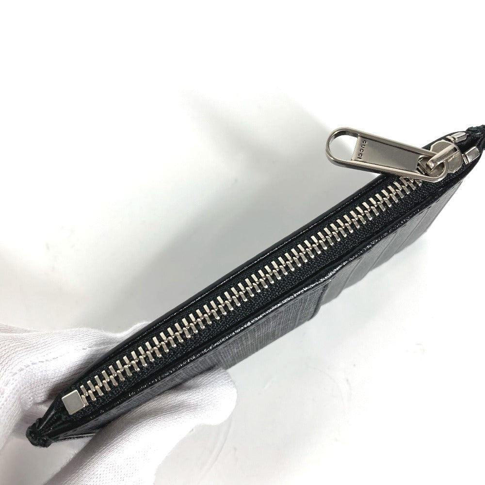 GUCCI Coin case 697717 PVC / Leather black GG Supreme Interlocking G Card Case mens Used Authentic