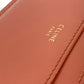 CELINE Trifold wallet leather Brown Triomphe Compact wallet with coin pocket Women Used Authentic