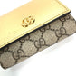 GUCCI Folded wallet 598587 leather gold Compact wallet GG Marmont Women Used Authentic