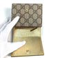 GUCCI Folded wallet 598587 leather gold Compact wallet GG Marmont Women Used Authentic