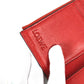 LOEWE Trifold wallet leather Red wine red By color Anagram Small Vertical Wallet Women Used Authentic