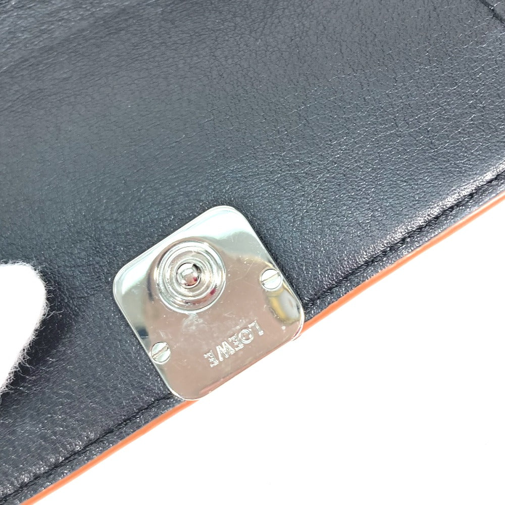 LOEWE Trifold wallet C821S33X01 leather black Compact wallet Anagram Trifold Wallet Women Used Authentic