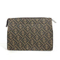 FENDI Clutch bag 7VA564 Leather / canvas Brown Zucca logo mens Used Authentic