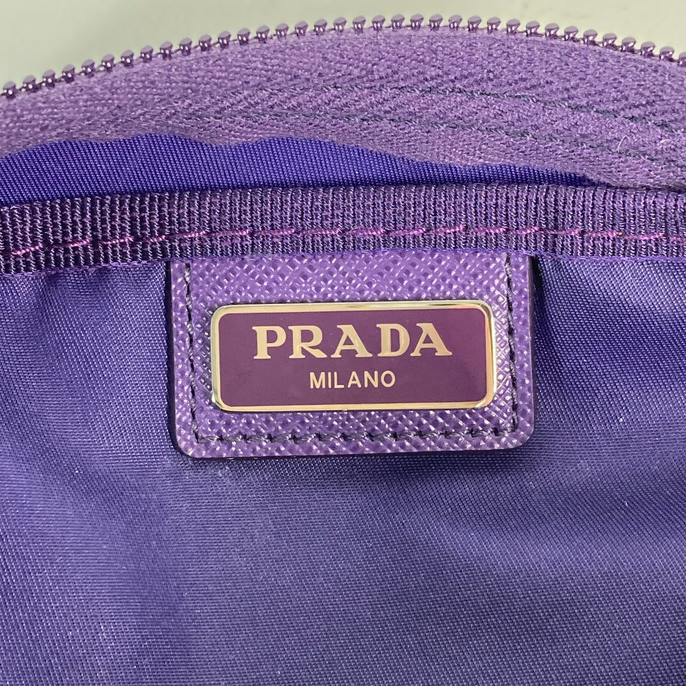 PRADA Pouch 1NA350 Nylon purple Triangle logo Women Used Authentic