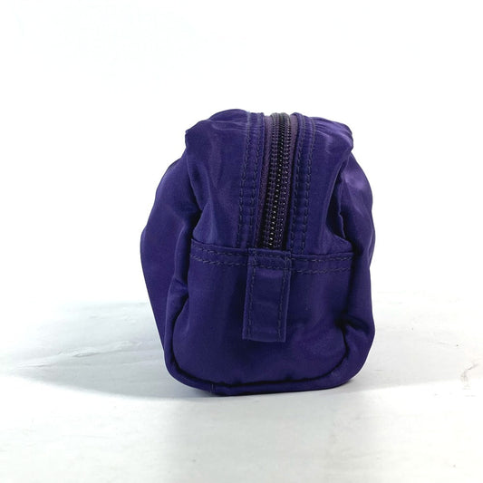 PRADA Pouch 1NA350 Nylon purple Triangle logo Women Used Authentic