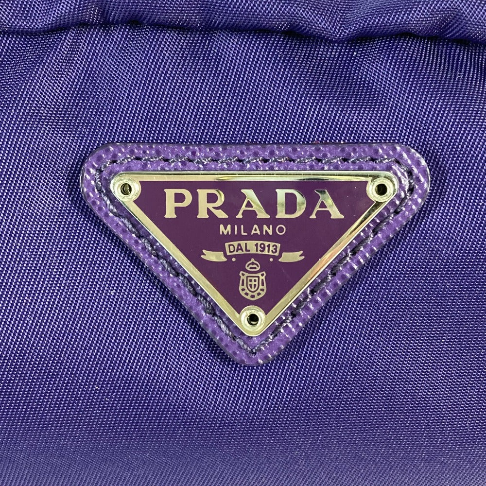 PRADA Pouch 1NA350 Nylon purple Triangle logo Women Used Authentic