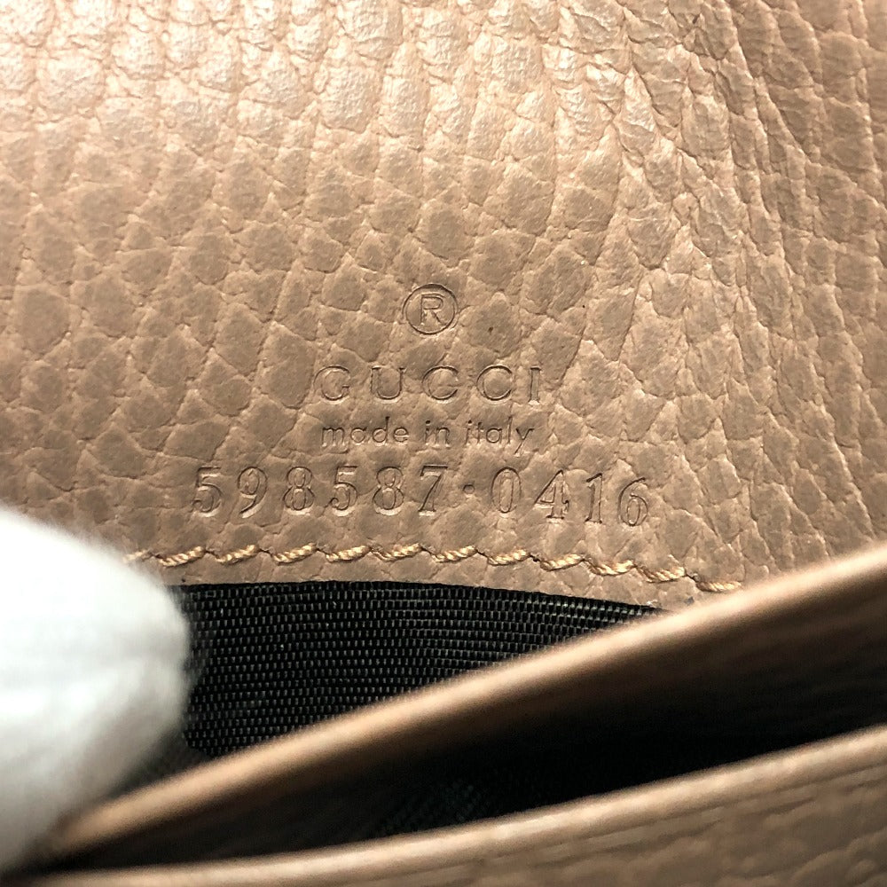 GUCCI Folded wallet 598587 GG Supreme canvas, leather beige GG Supreme Double G medium wallet Women Used Authentic