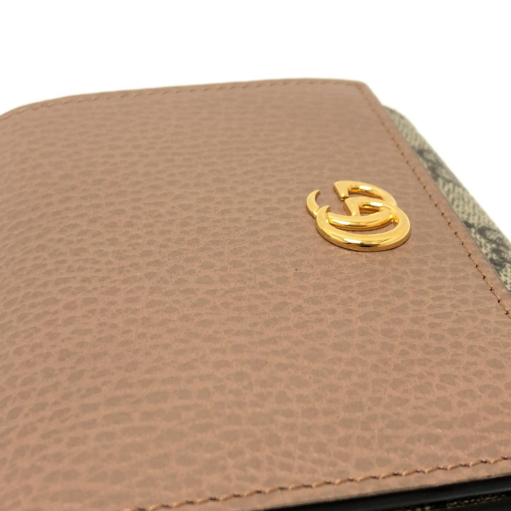 GUCCI Folded wallet 598587 GG Supreme canvas, leather beige GG Supreme Double G medium wallet Women Used Authentic
