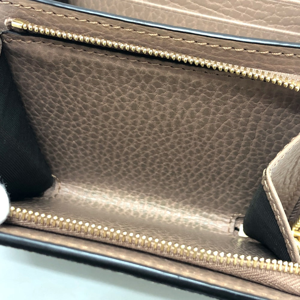 GUCCI Folded wallet 598587 GG Supreme canvas, leather beige GG Supreme Double G medium wallet Women Used Authentic