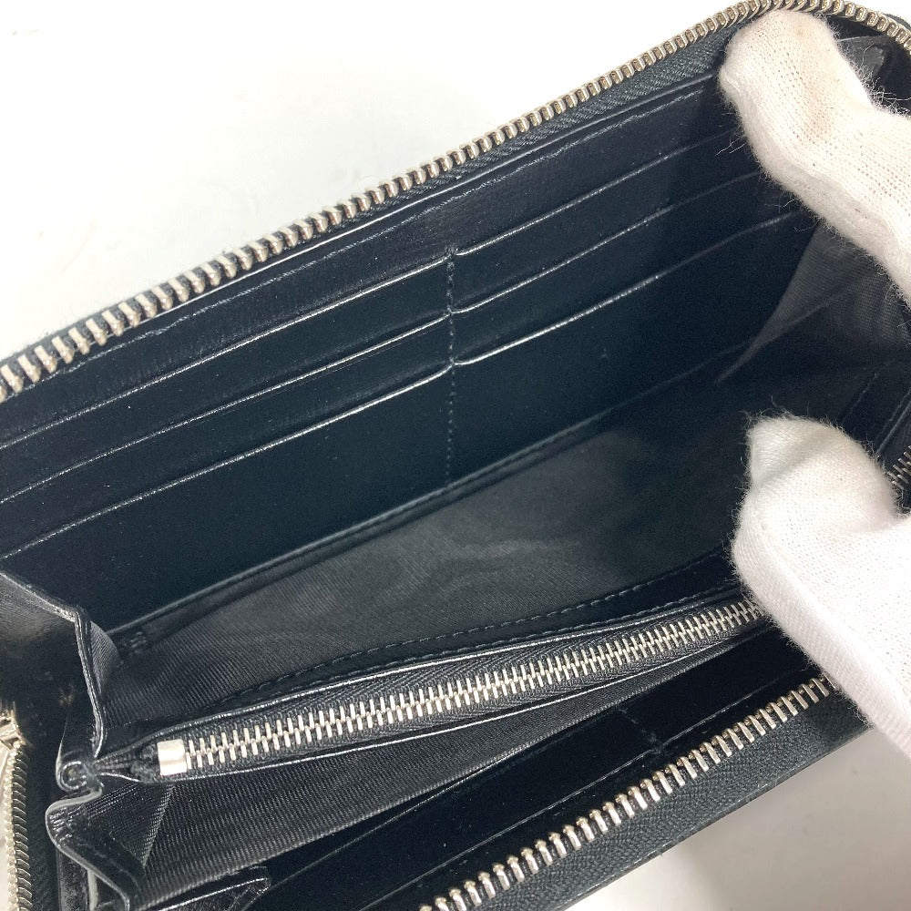 GUCCI Long Wallet Purse 673003 GG Supreme Canvas black GG Supreme Interlocking G zip-around wallet mens Used Authentic