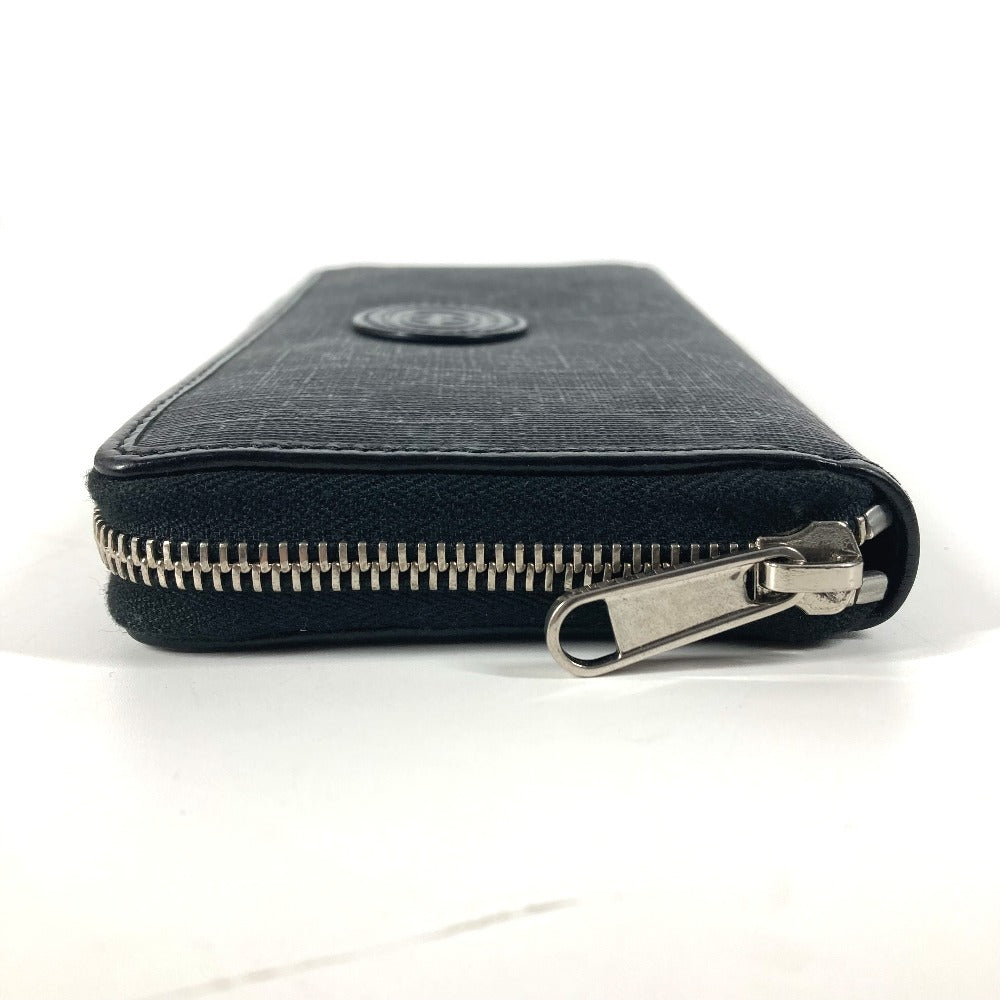 GUCCI Long Wallet Purse 673003 GG Supreme Canvas black GG Supreme Interlocking G zip-around wallet mens Used Authentic